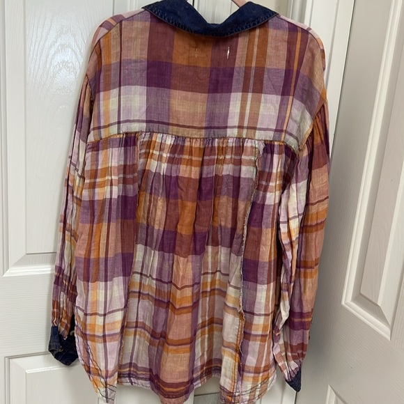 We The Free Purple and Orange Plaid Shirt - Picture 5 of 5